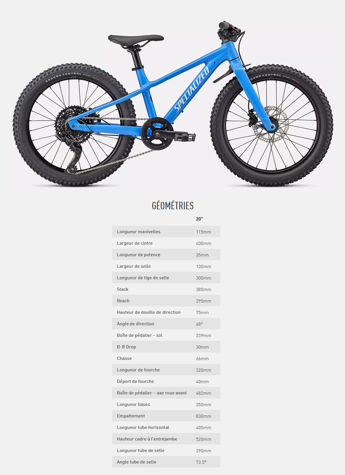 Guide de taille du vélo Riprock 20 année 2022